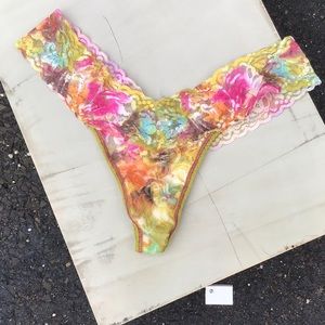 Two pair Hanky Panky multicolored lace  thong M